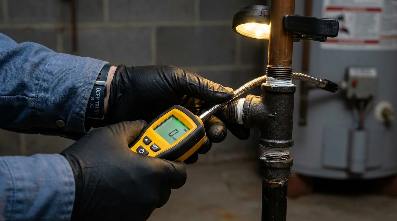 Gas leak detection with electronic sniffer by Johns Plumbing LLC in Melbourne